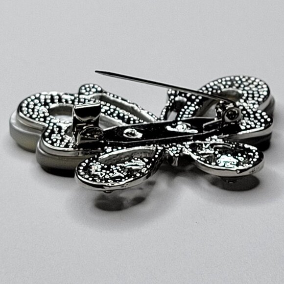 ABALONE tone Colored Butterfly Brooch - Picture 4 of 9